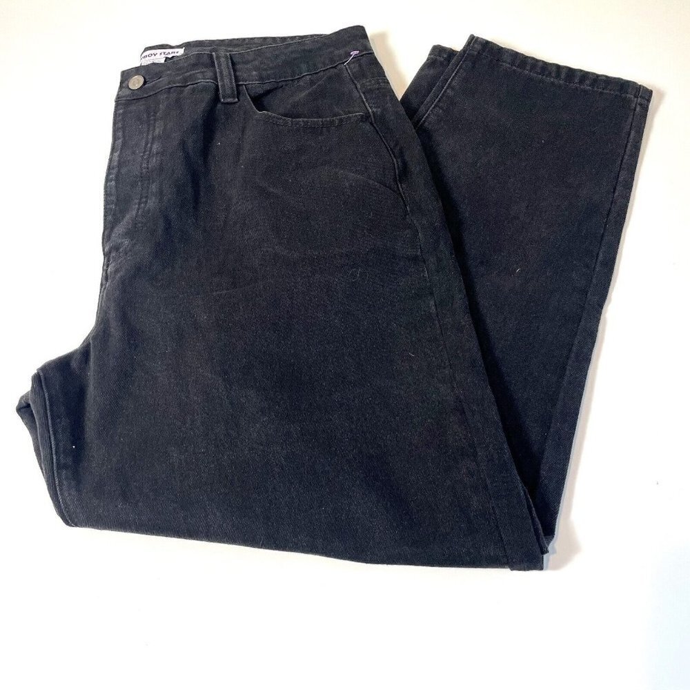 Cowboy Stars Straight Leg Jeans Womens‎ Size L Black High Rise Button Fly Denim